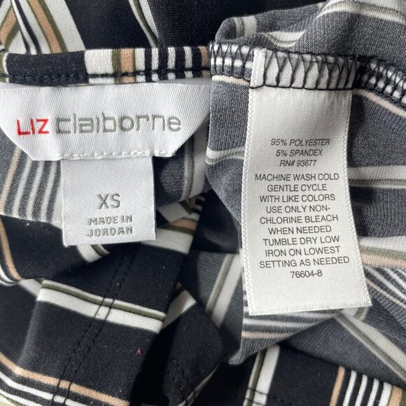 Liz Claiborne Women's Career Striped Keyhole Neck Blouse Top Career size XS - Picture 5 of 5